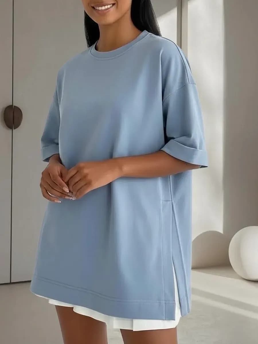 Футболка оверсайз базовая удлиненная