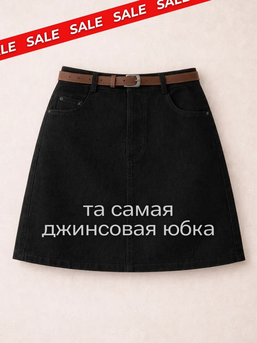 Летняя юбка мини трапеция джинсовая