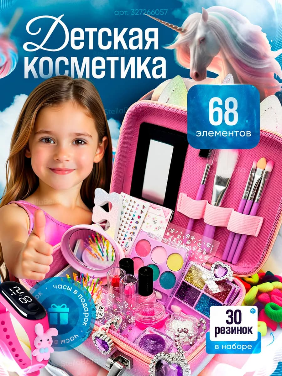 Детская косметика набор Единорог 58 эл