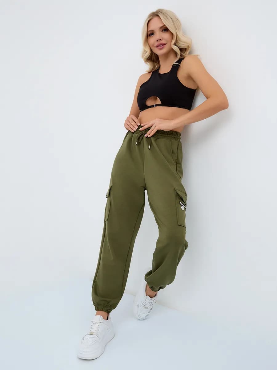 Брюки Карго Джоггеры Спортивные с Карманами - фото 1