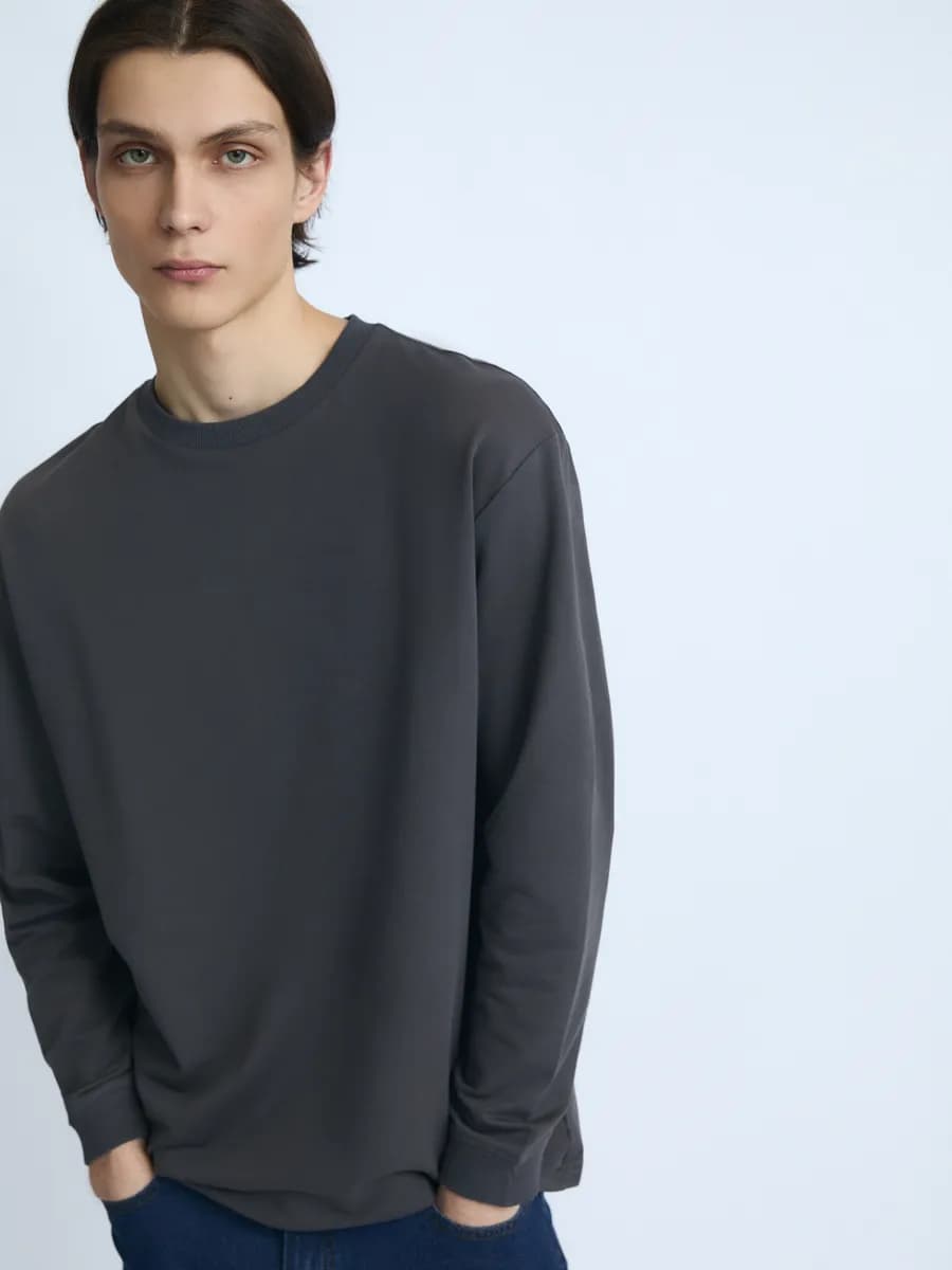 Мужской трикотажный лонгслив из хлопка