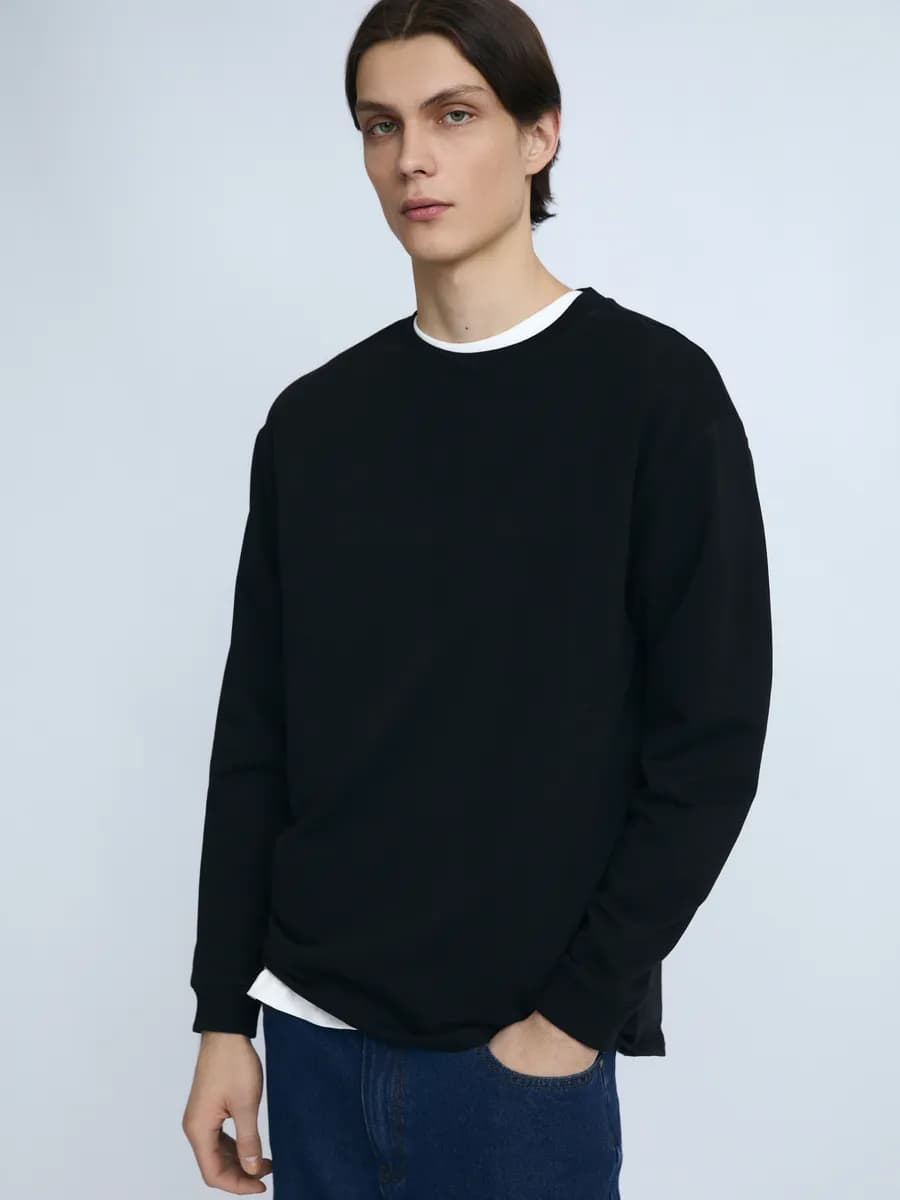 Мужской трикотажный лонгслив из хлопка - фото 1