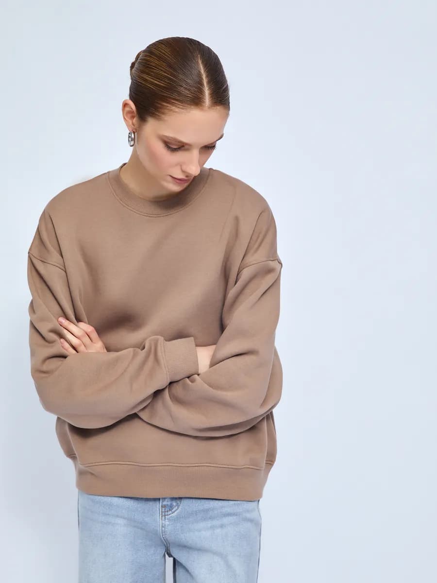Женский свитшот однотонный без принта