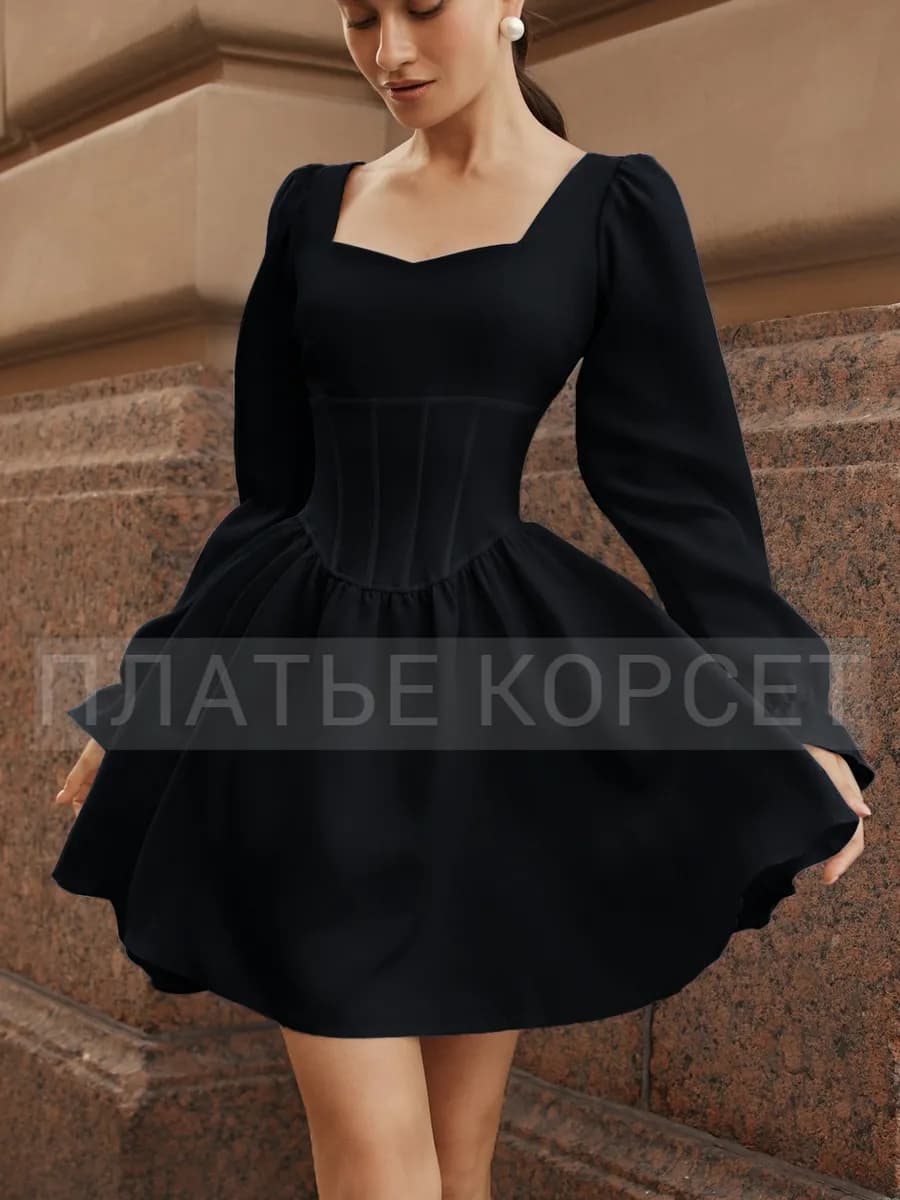 Утягивающее платье с корсетом на новый год