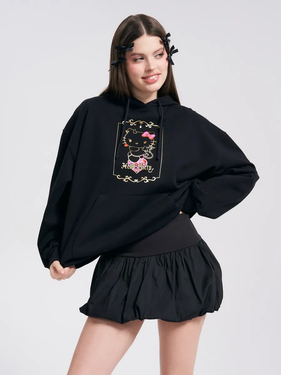 Худи оверсайз с принтом Hello Kitty