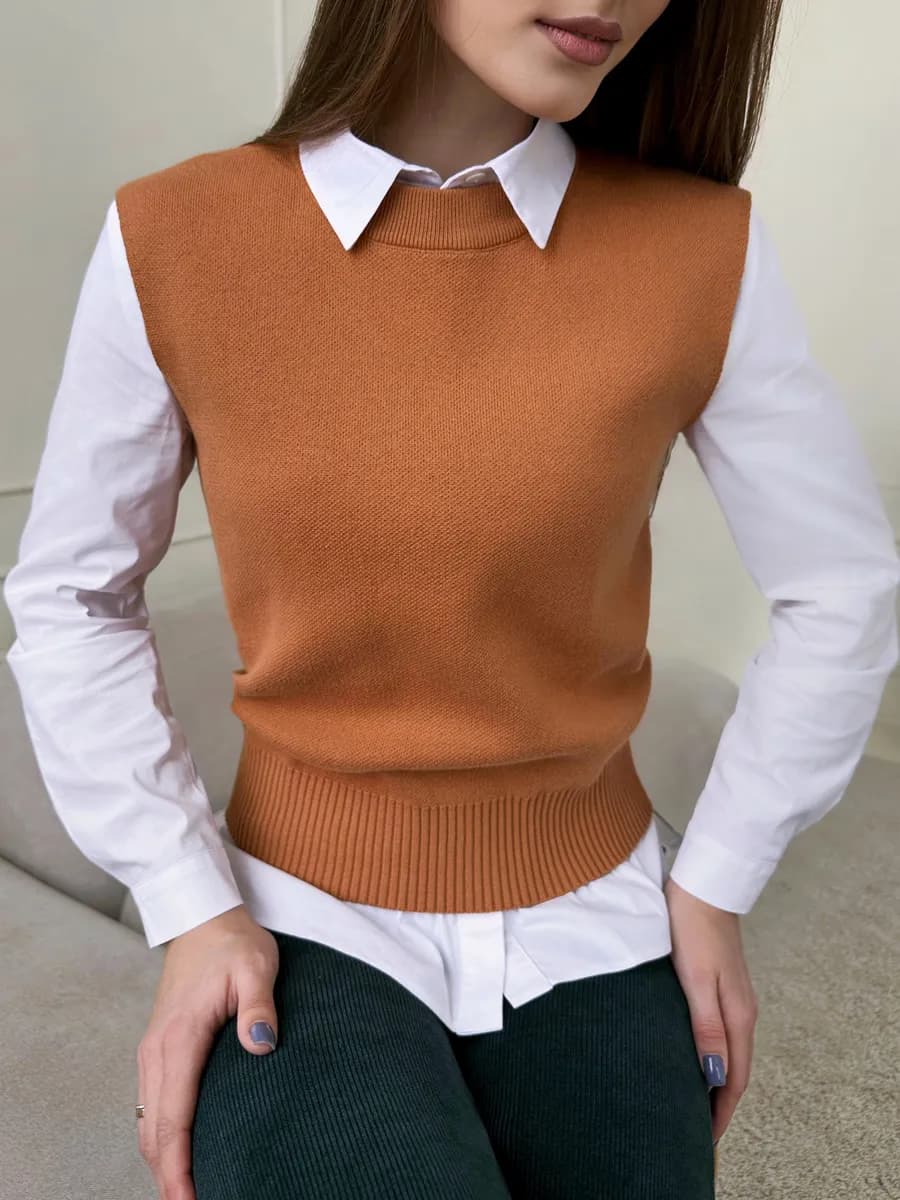 Жилет вязаный трикотаж базовый