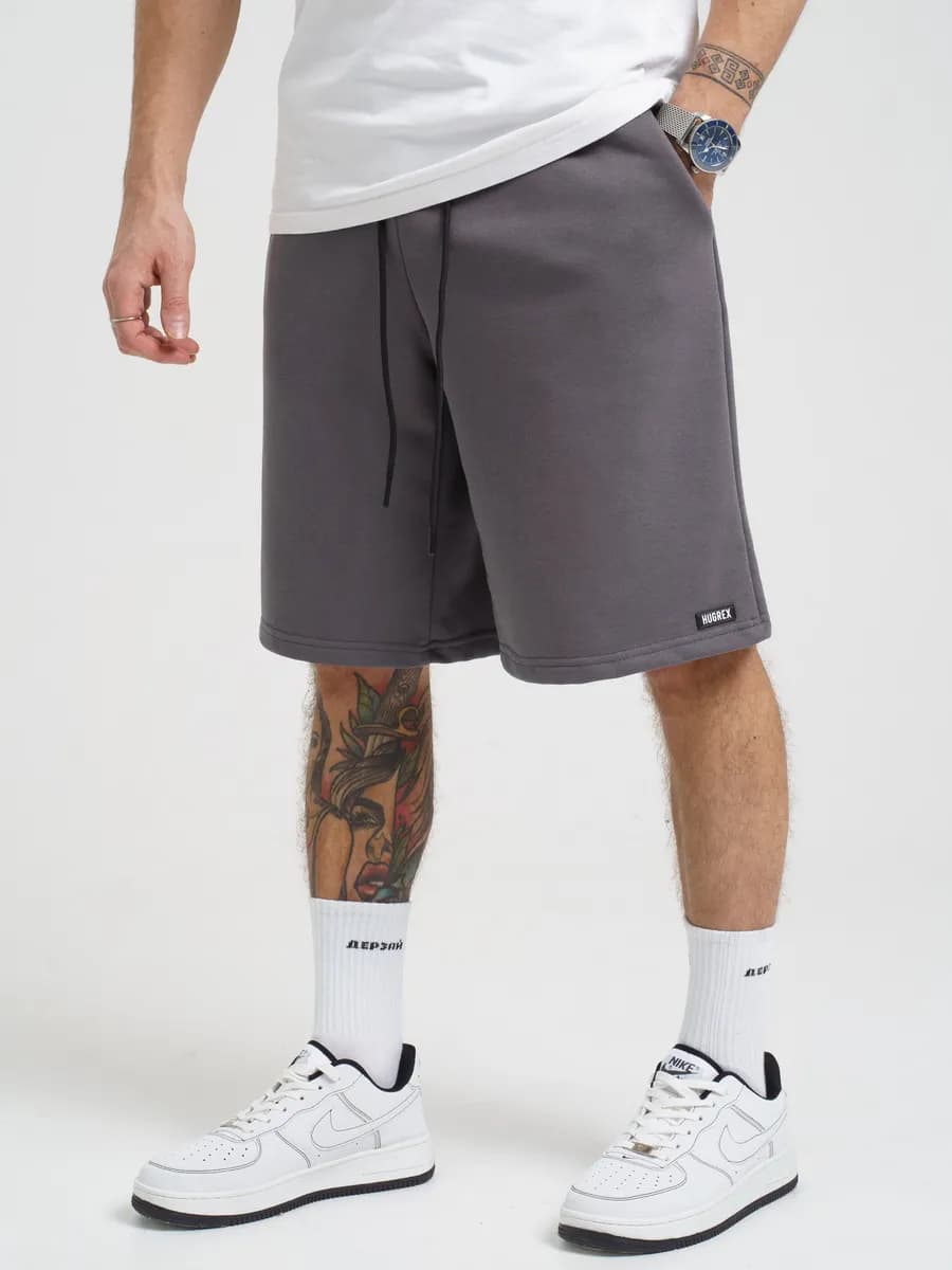 Шорты плотные летние трикотажные широкие хлопок