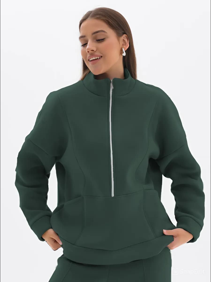 Свитшот теплый с начесом на молнии - фото 1