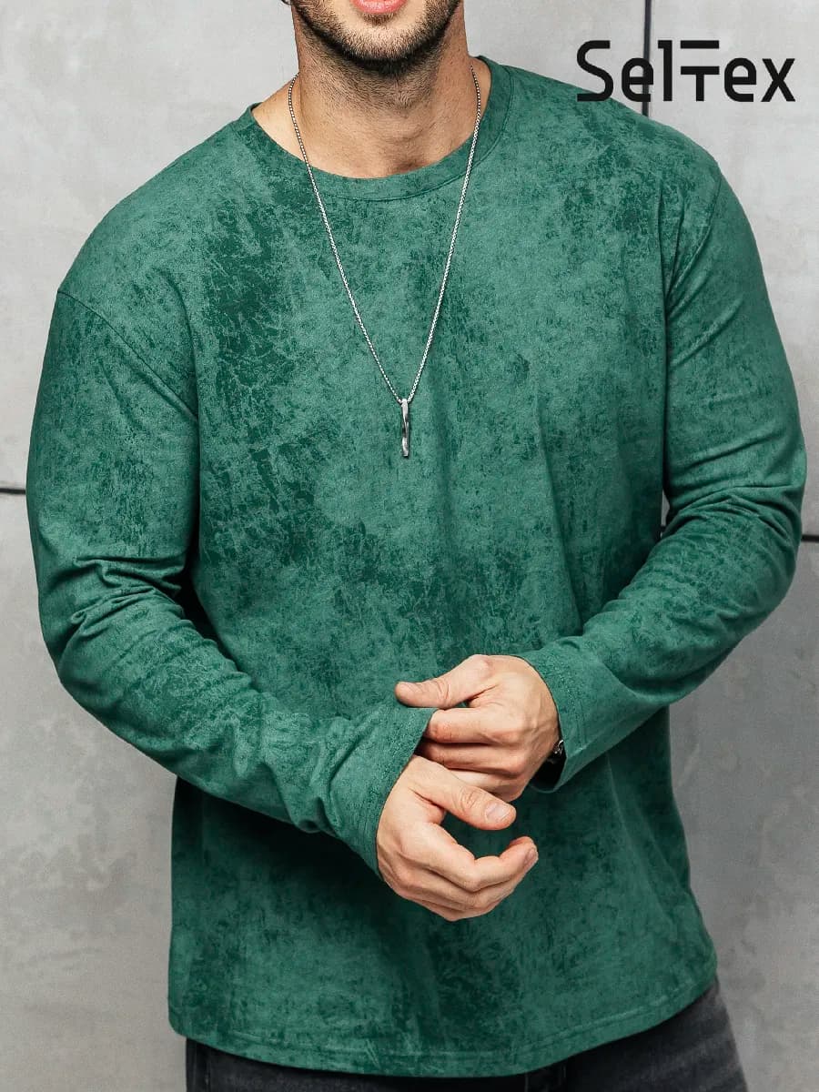 Лонгслив мужской плотный с длинным рукавом хлопок варенка - фото 1