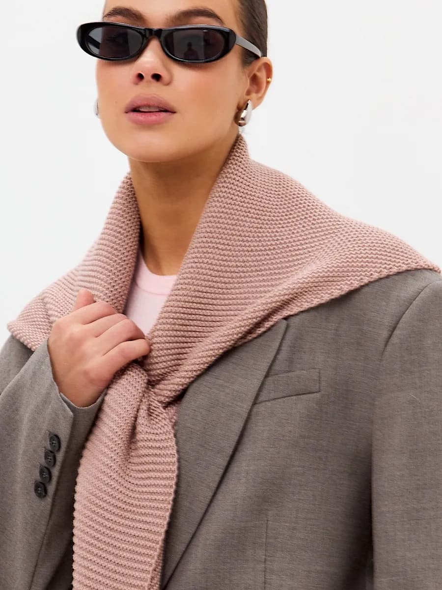 Платок косынка шарф вязаный шерстяной на голову шею