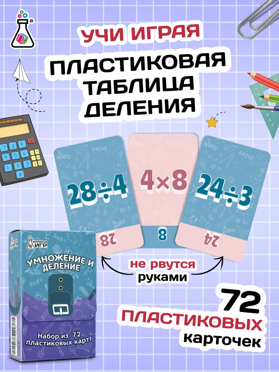 Таблица умножения и деления набор карточек