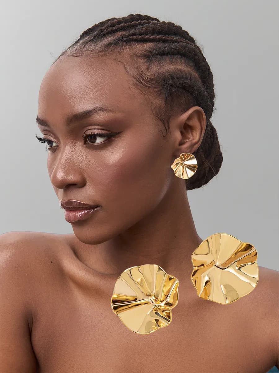 Серьги бижутерия крупные круглые