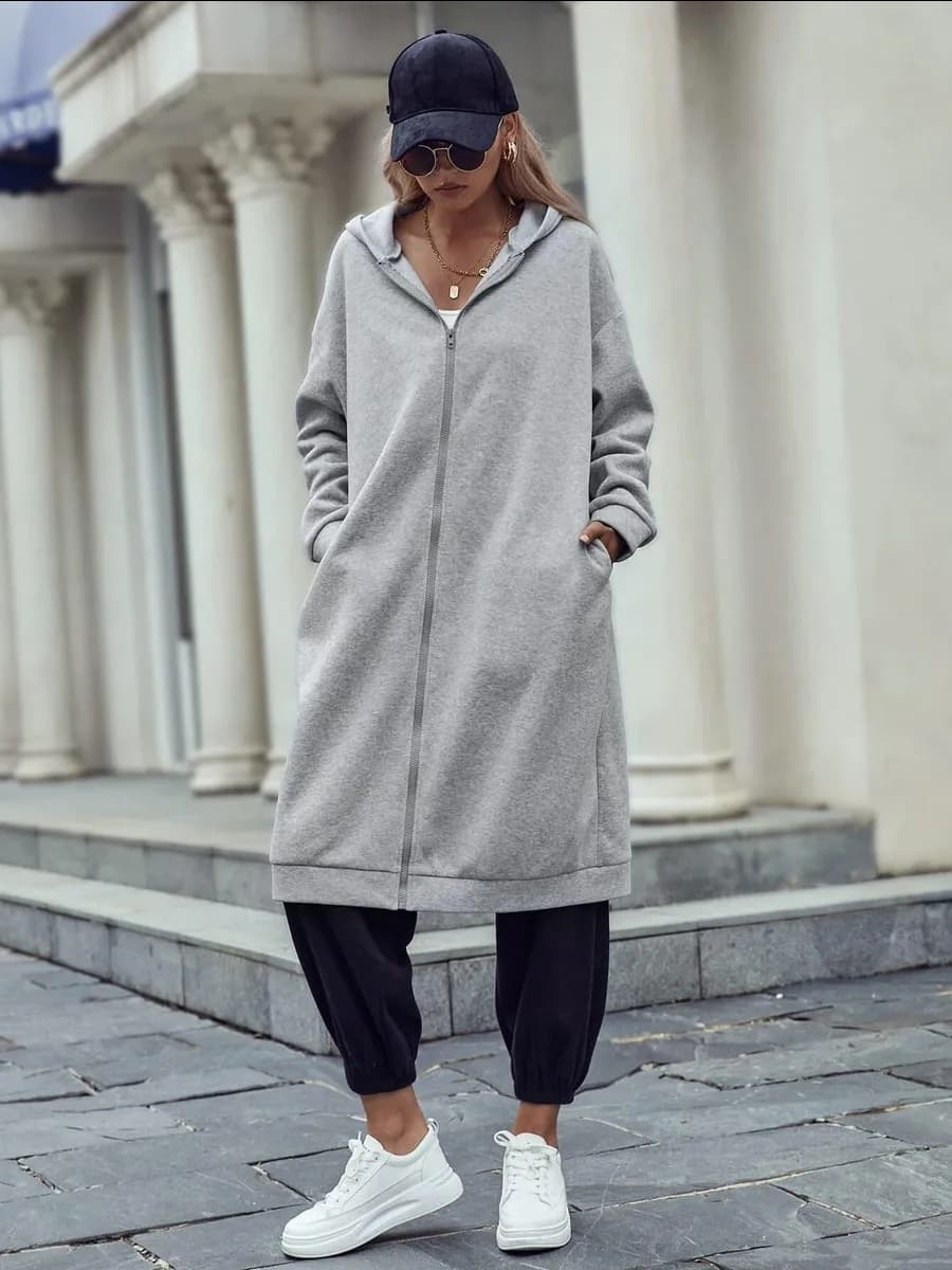 Платье толстовка оверсайз на молнии