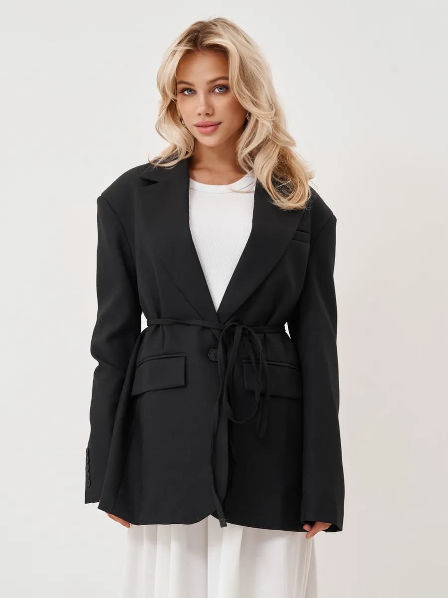 Пиджак с мужского плеча оверсайз удлиненный