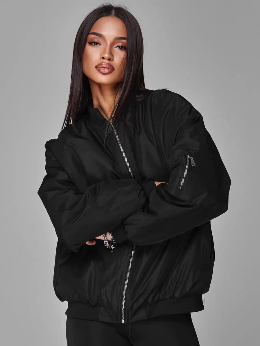 Бомбер утепленный оверсайз