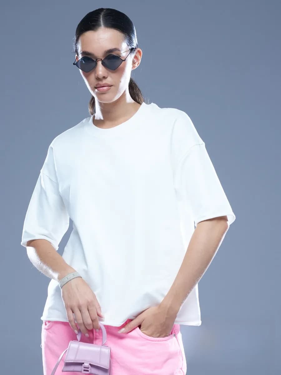 Футболка белая оверсайз модная