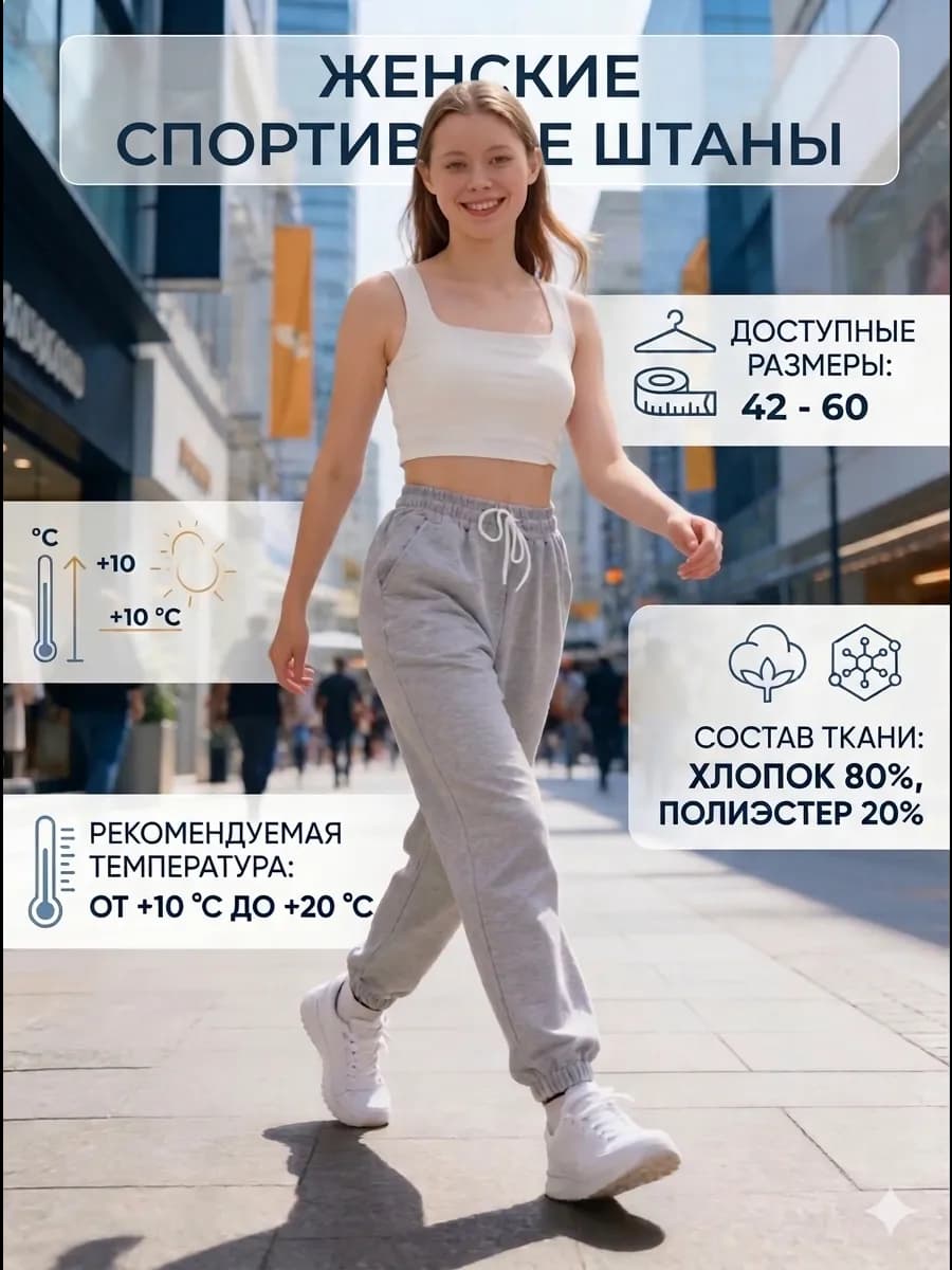 Брюки спортивные джоггеры