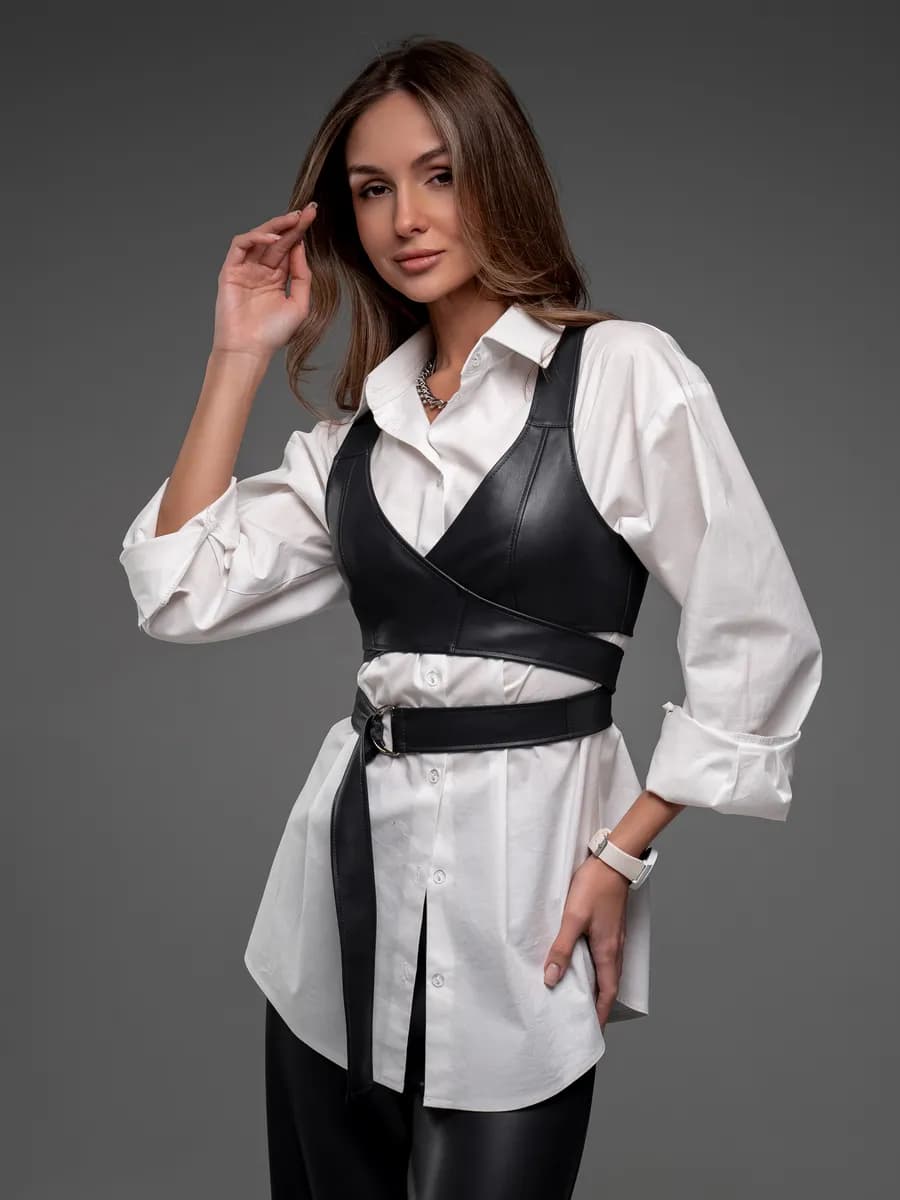 Жилет кожаный из экокожи