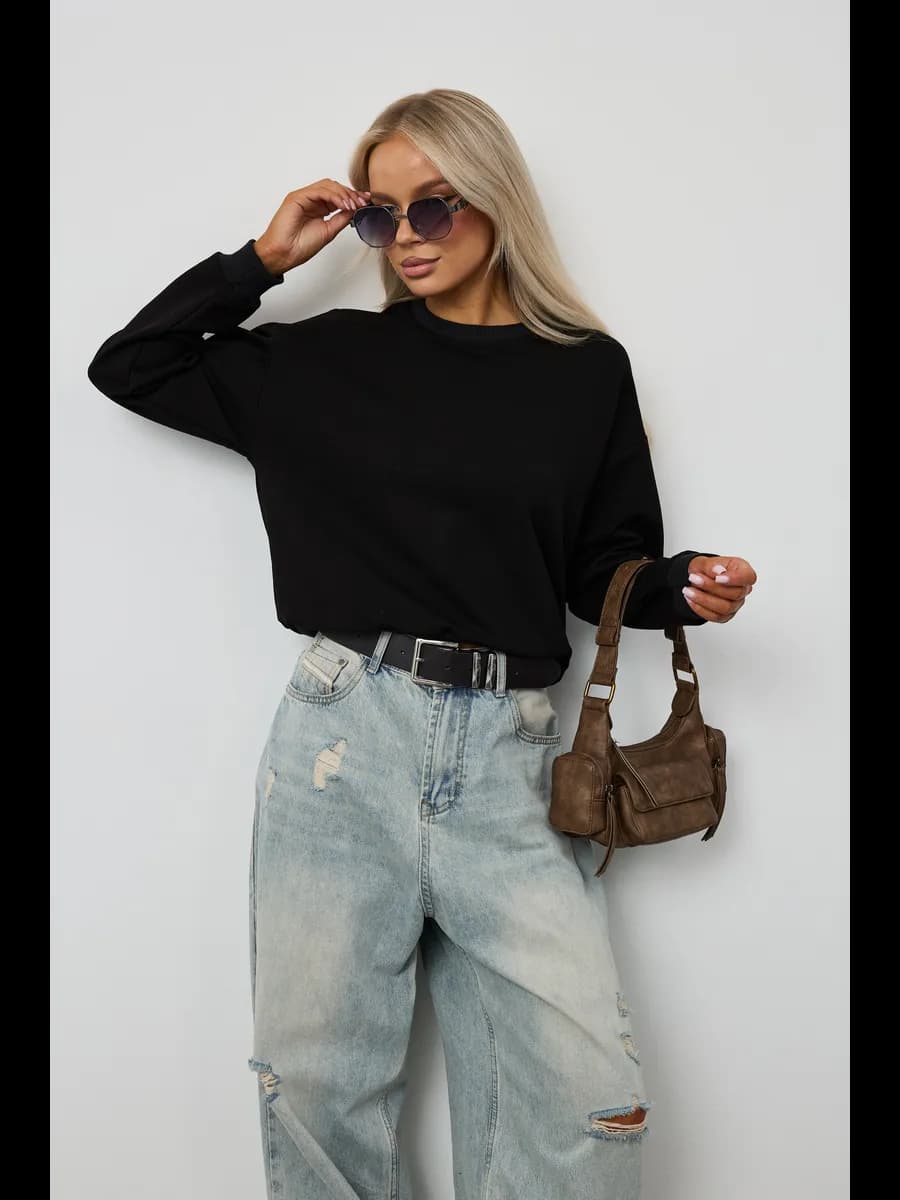 Свитшот оверсайз укороченный без начеса