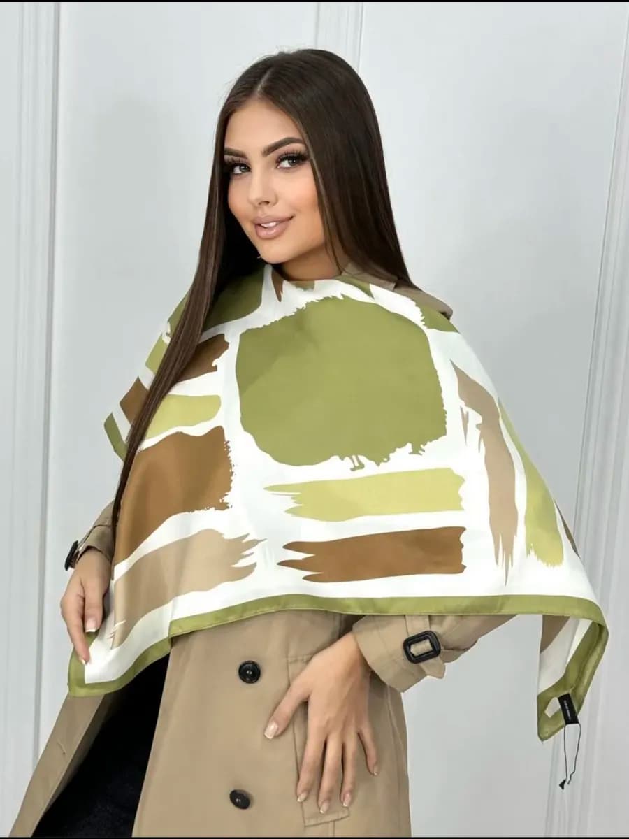 Шелковый платок на голову и шею