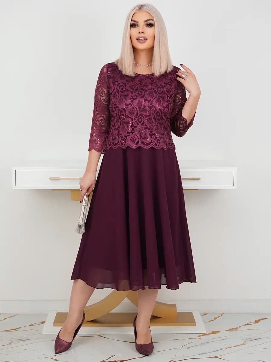 Платье женское праздничное нарядное больших размеров гипюр