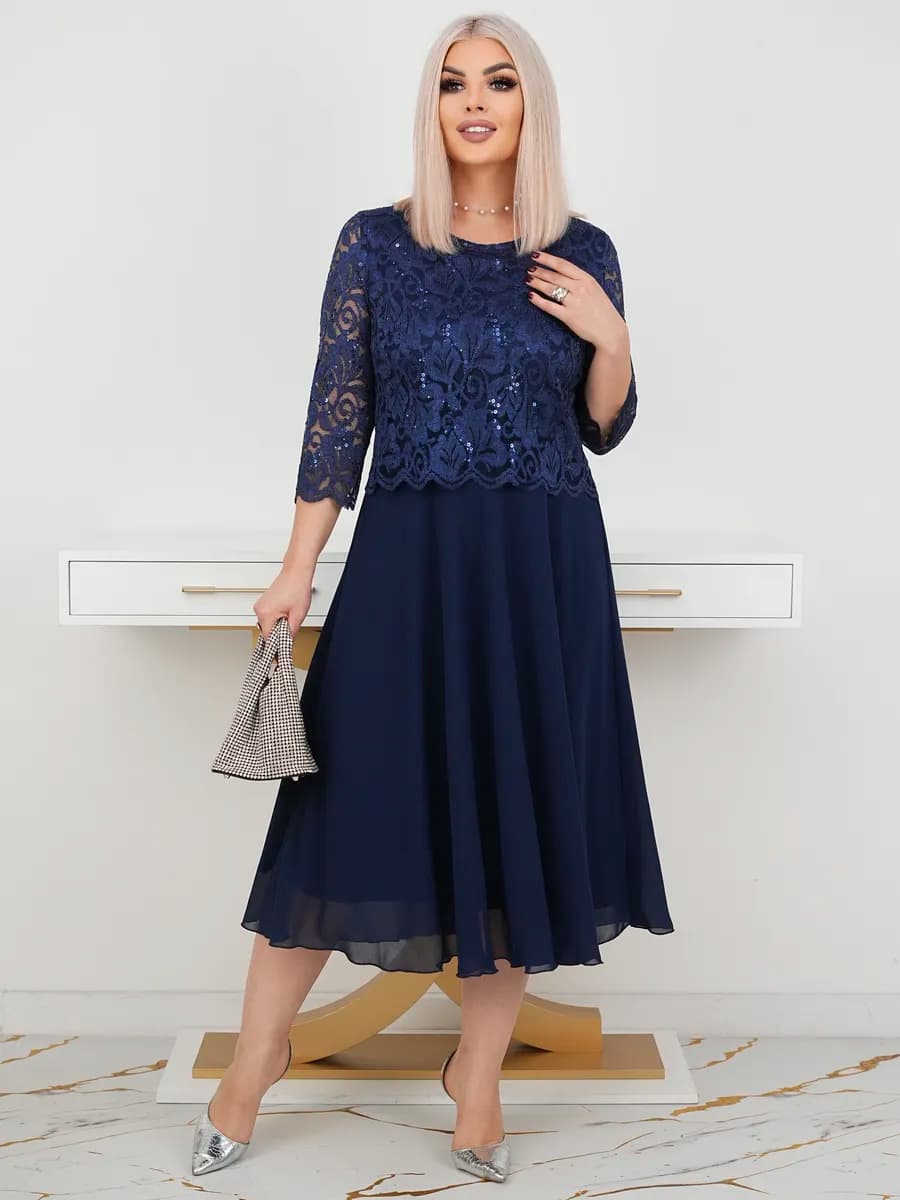 Платье женское праздничное нарядное больших размеров гипюр