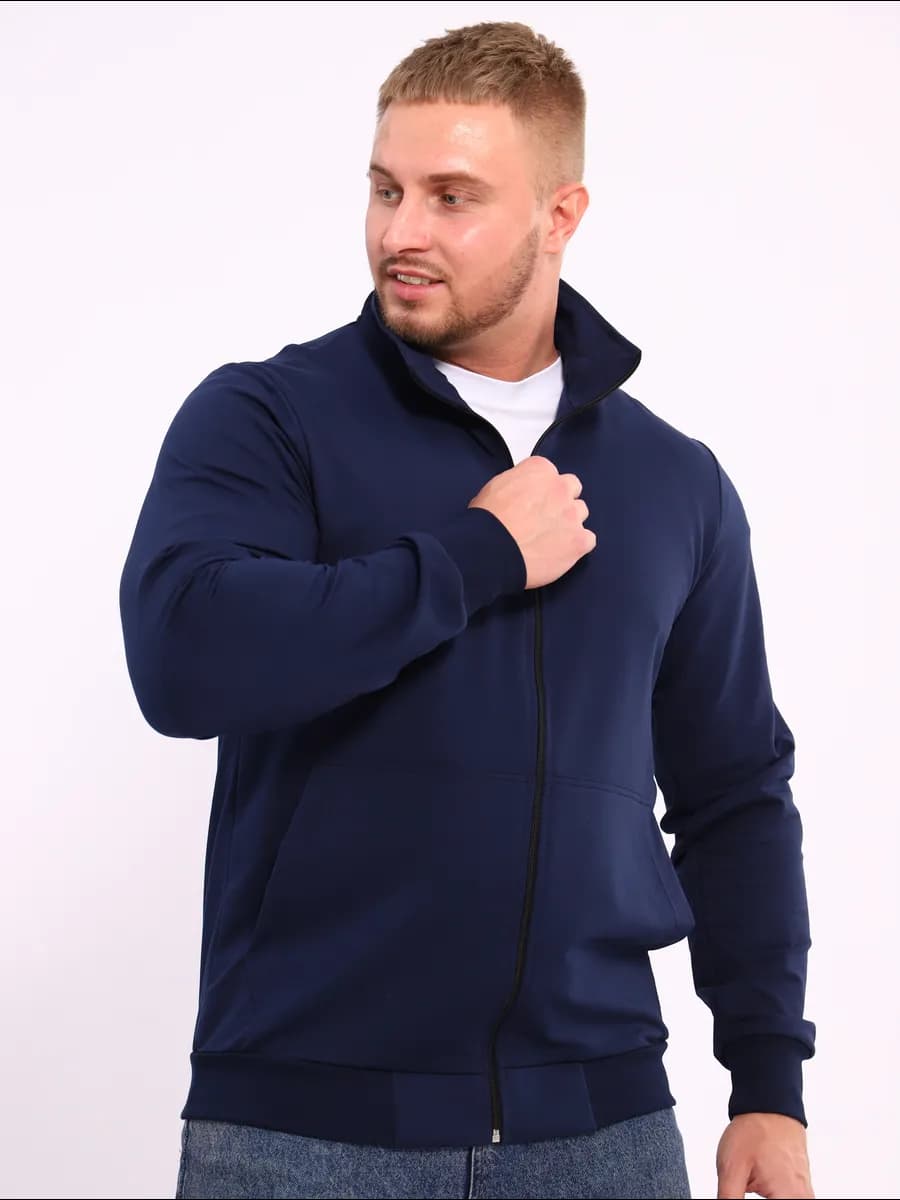 Толстовка зип на молнии однотонная без капюшона