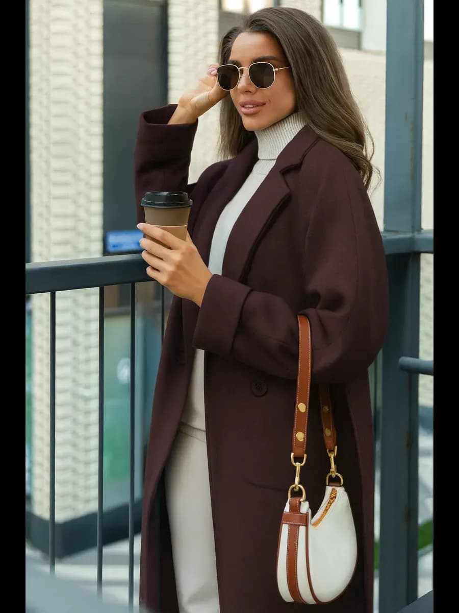 Пальто длинное демисезонное оверсайз