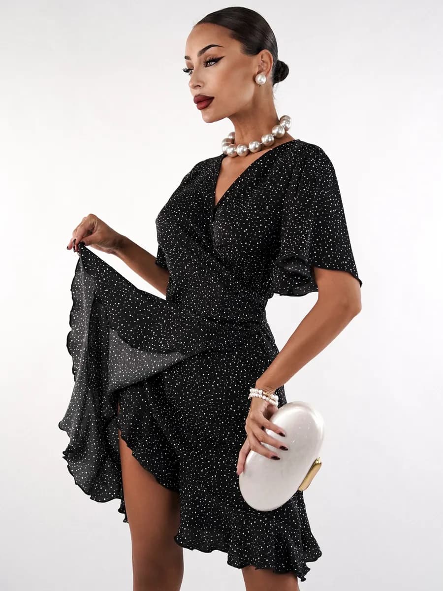 Платье нарядное короткое на запах