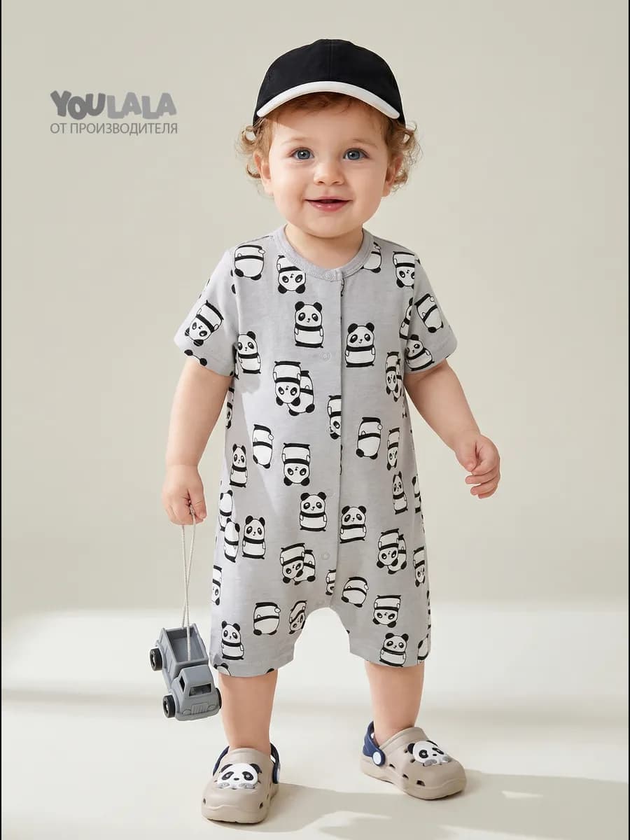 Песочник детский летний на кнопах хлопковый полукомбинезон