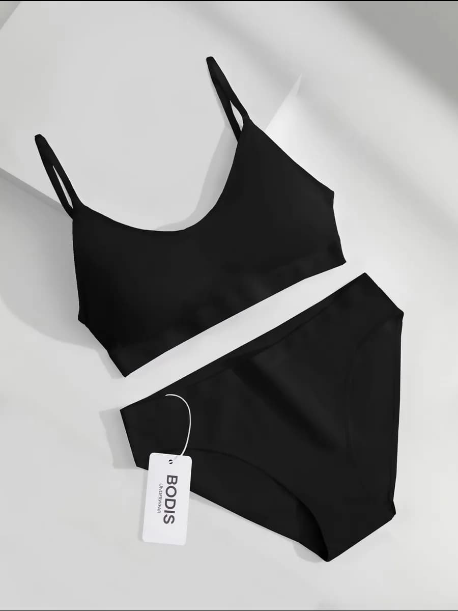 Нижнее белье комплект бесшовное с топом и трусами - фото 1