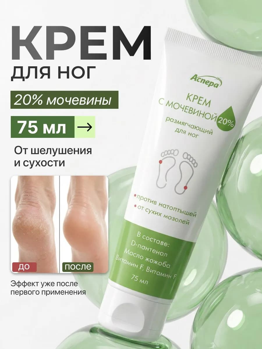 Крем для ног с мочевиной 20% от сухости
