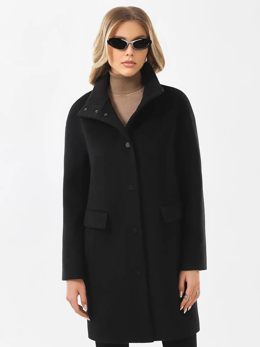 Пальто демисезонное с трикотажной стойкой - фото 1