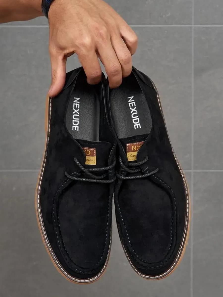 Лоферы мужские замшевые туфли на шнурках