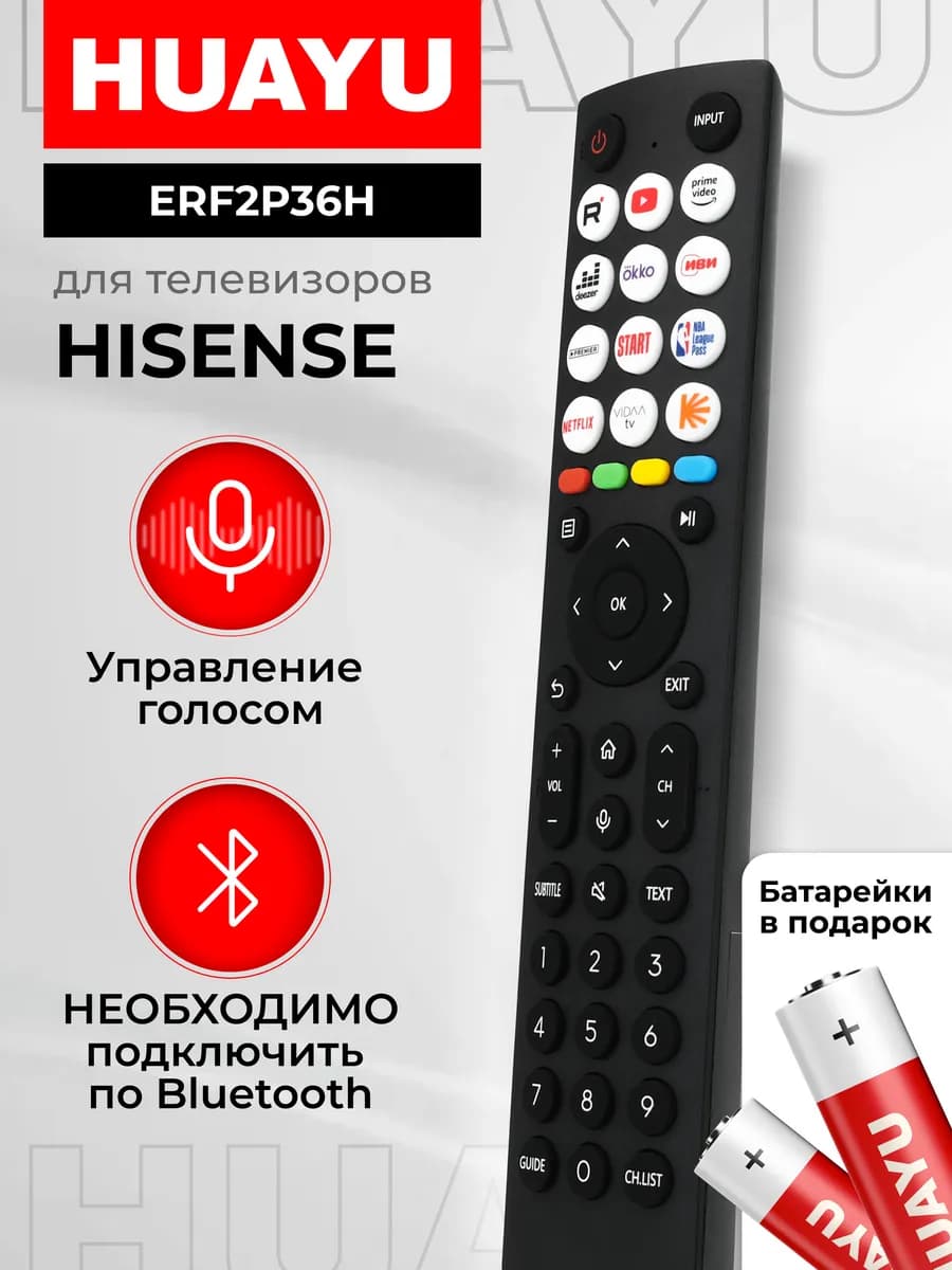 HBT076 Голосовой пульт ERF2P36H для телевизоров Hisеnse