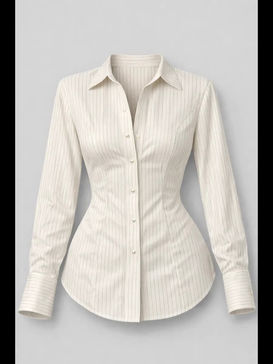 Рубашка приталенная в полоску