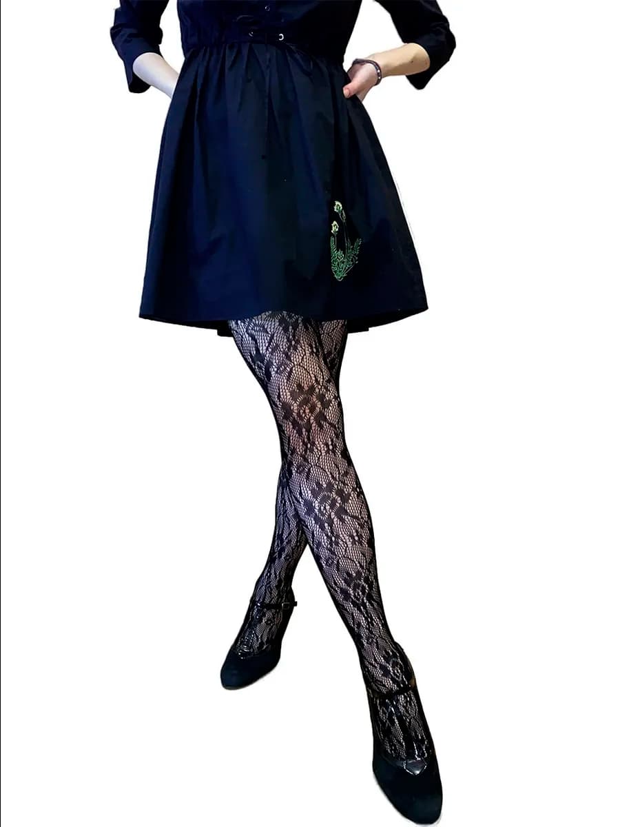 Колготки в сетку с рисунком ажурные кружевные y2k