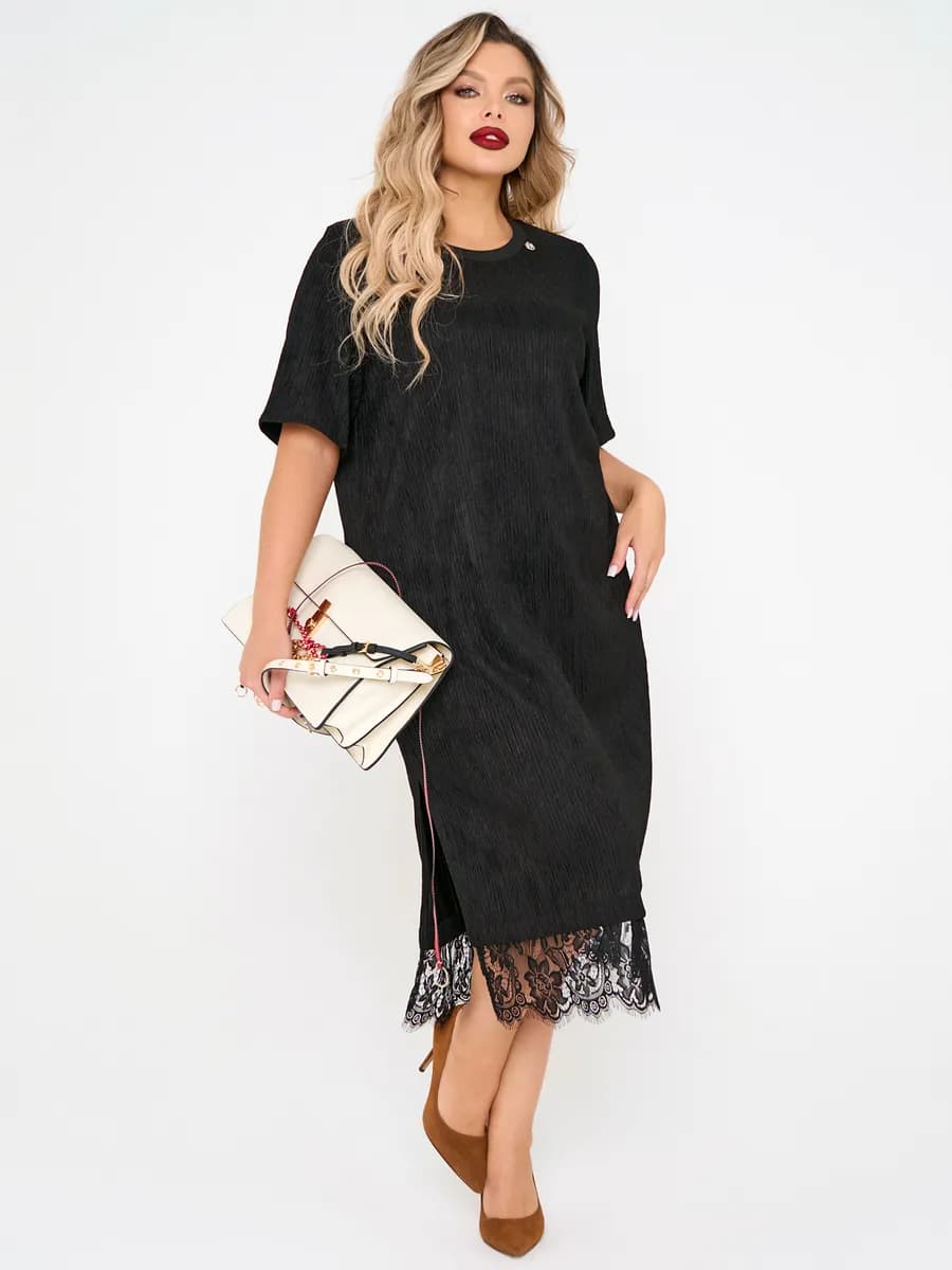 Платье повседневное нарядное с кружевом Premium