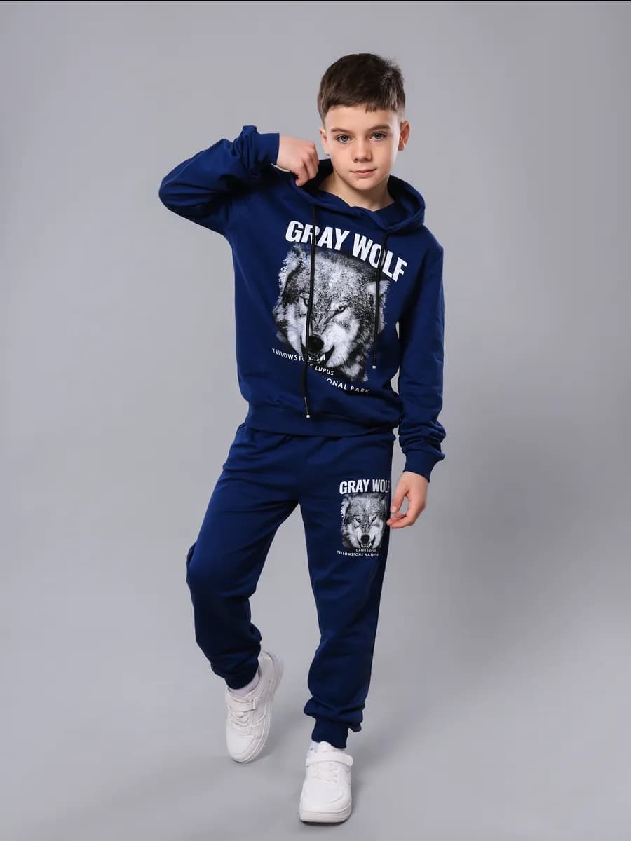 Спортивный костюм худи и штаны с принтом