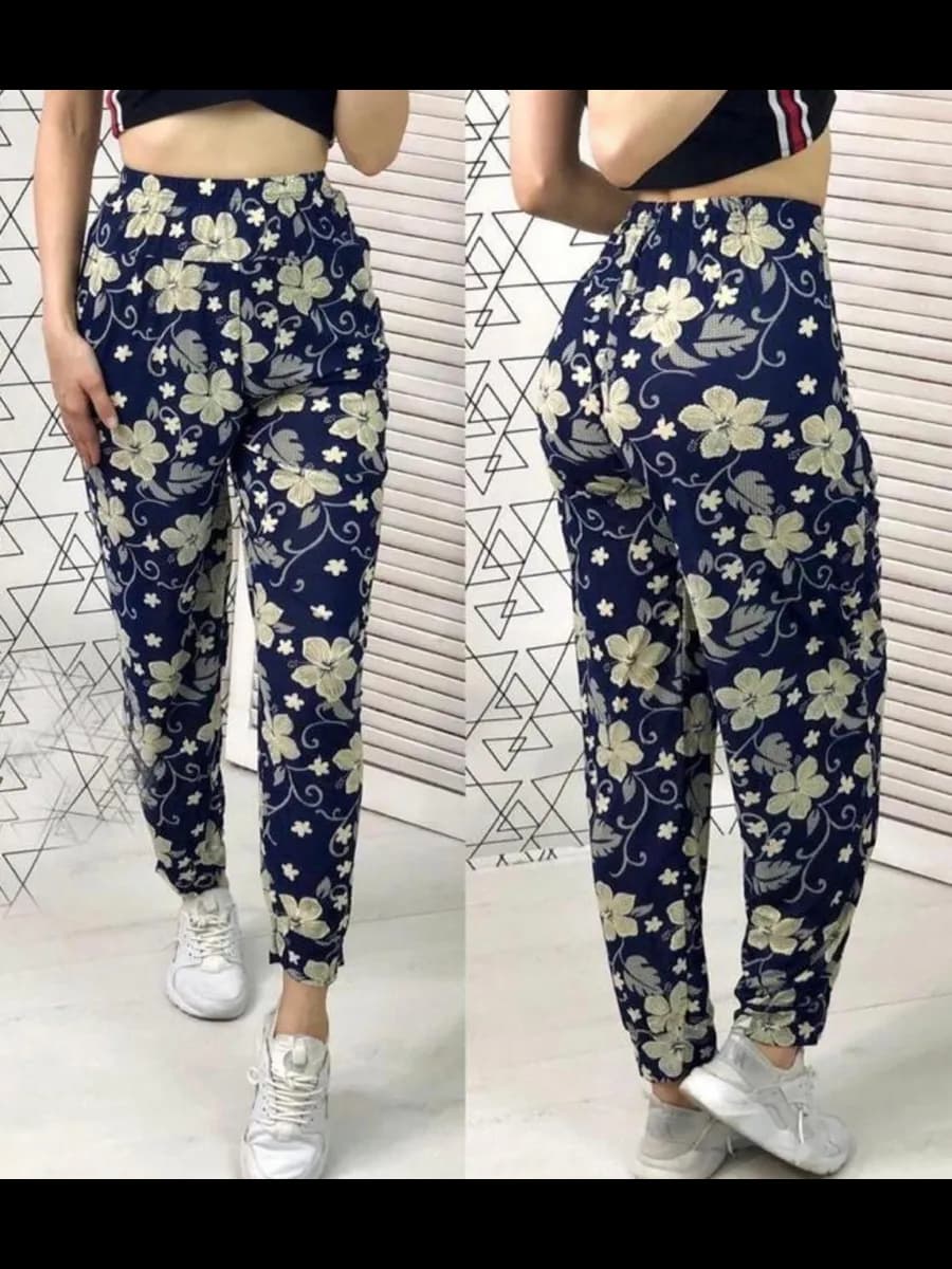 Штаны домашние с цветочным принтом