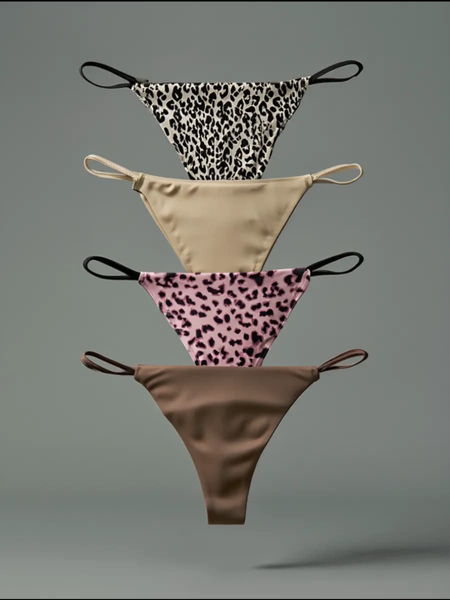 Трусы стринги бесшовные набор 4 штуки