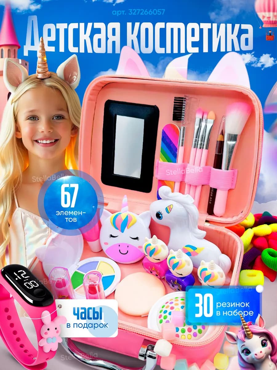 Детская косметика набор чемоданчик Единорог