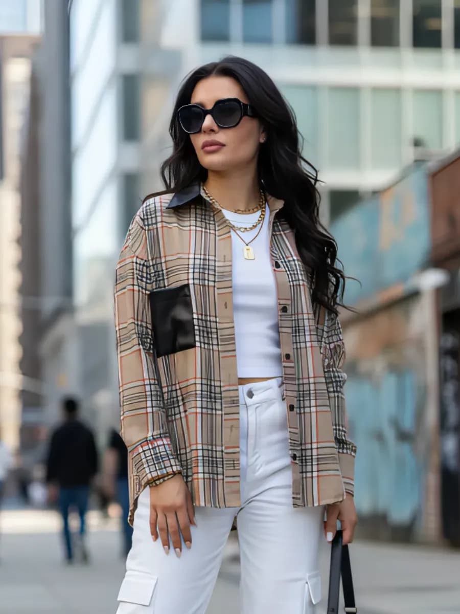 Рубашка в клетку оверсайз