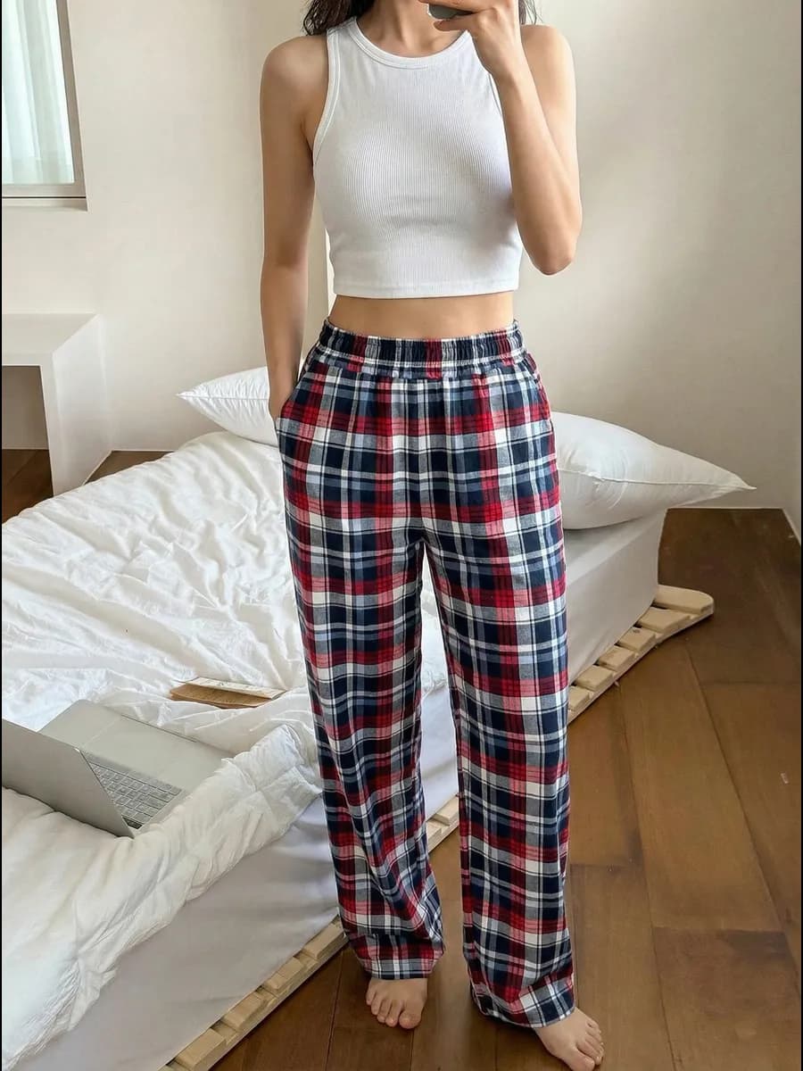 Брюки домашние на резинке пижамные