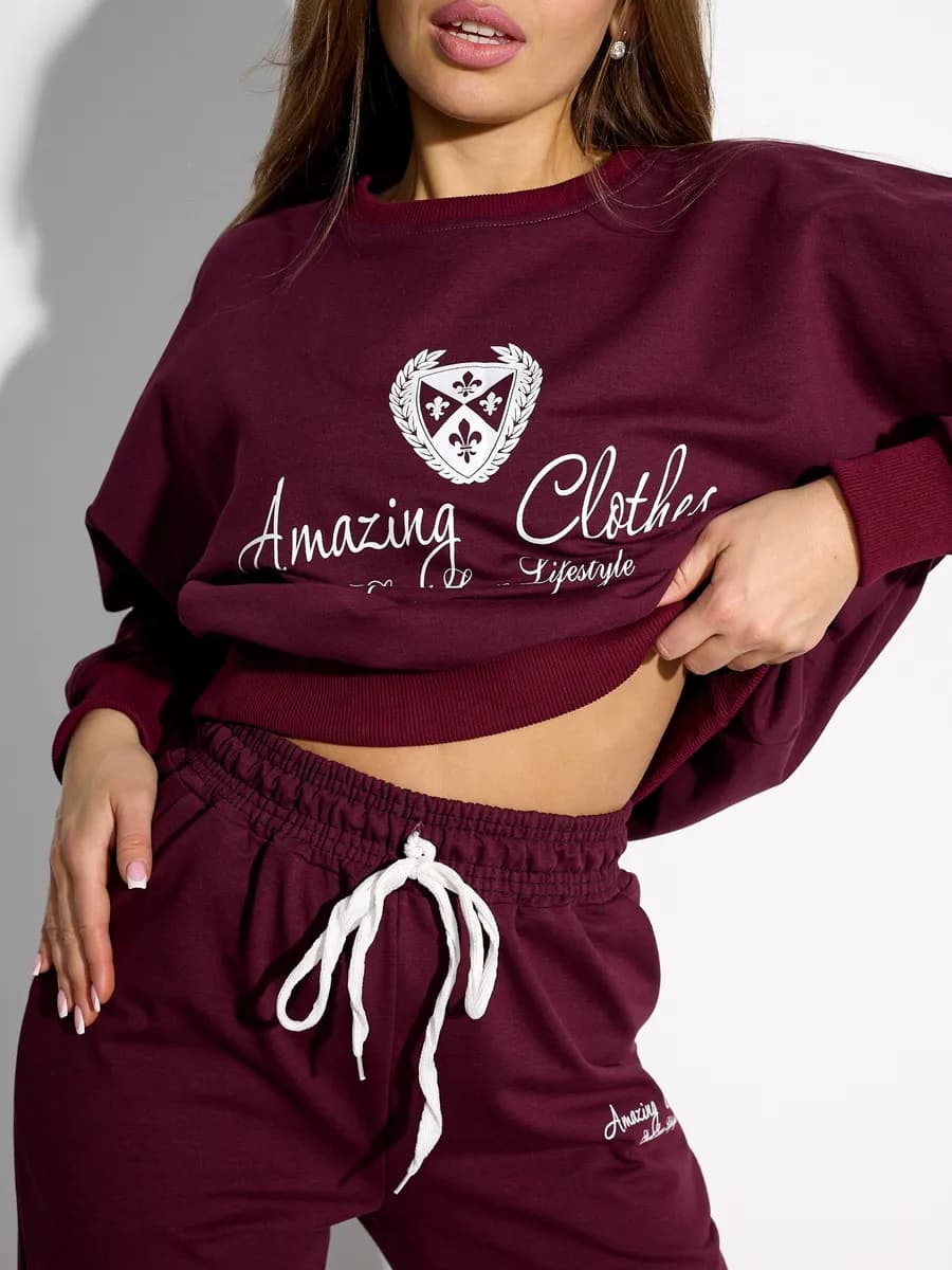 Костюм спортивный летний без начеса с принтом