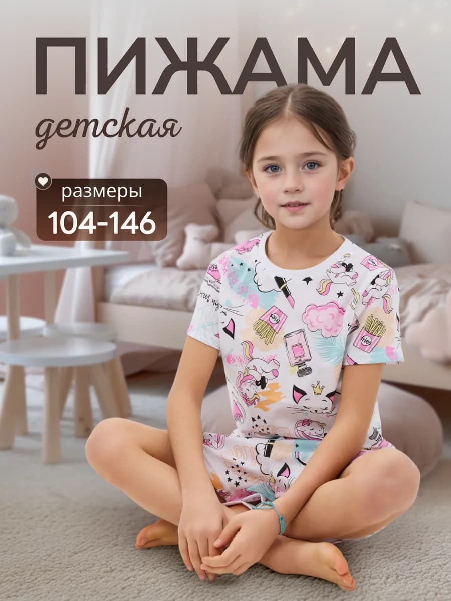 Пижама для девочки с шортами