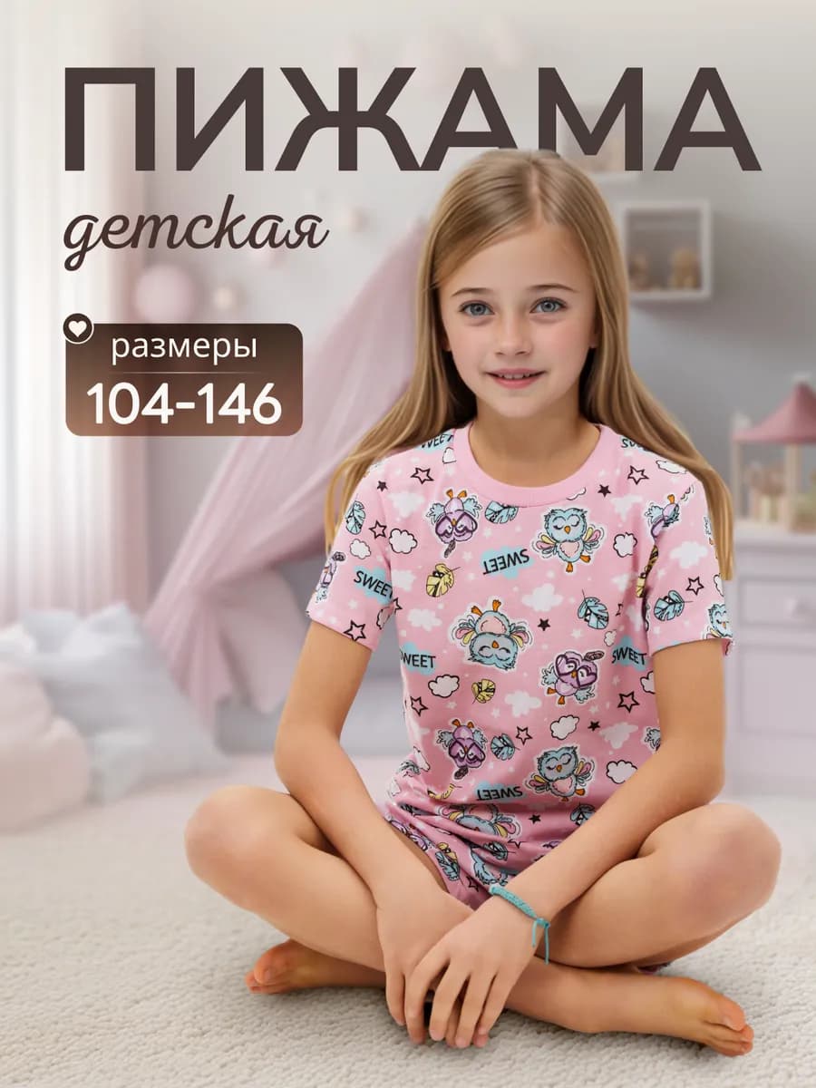 Пижама для девочки с шортами