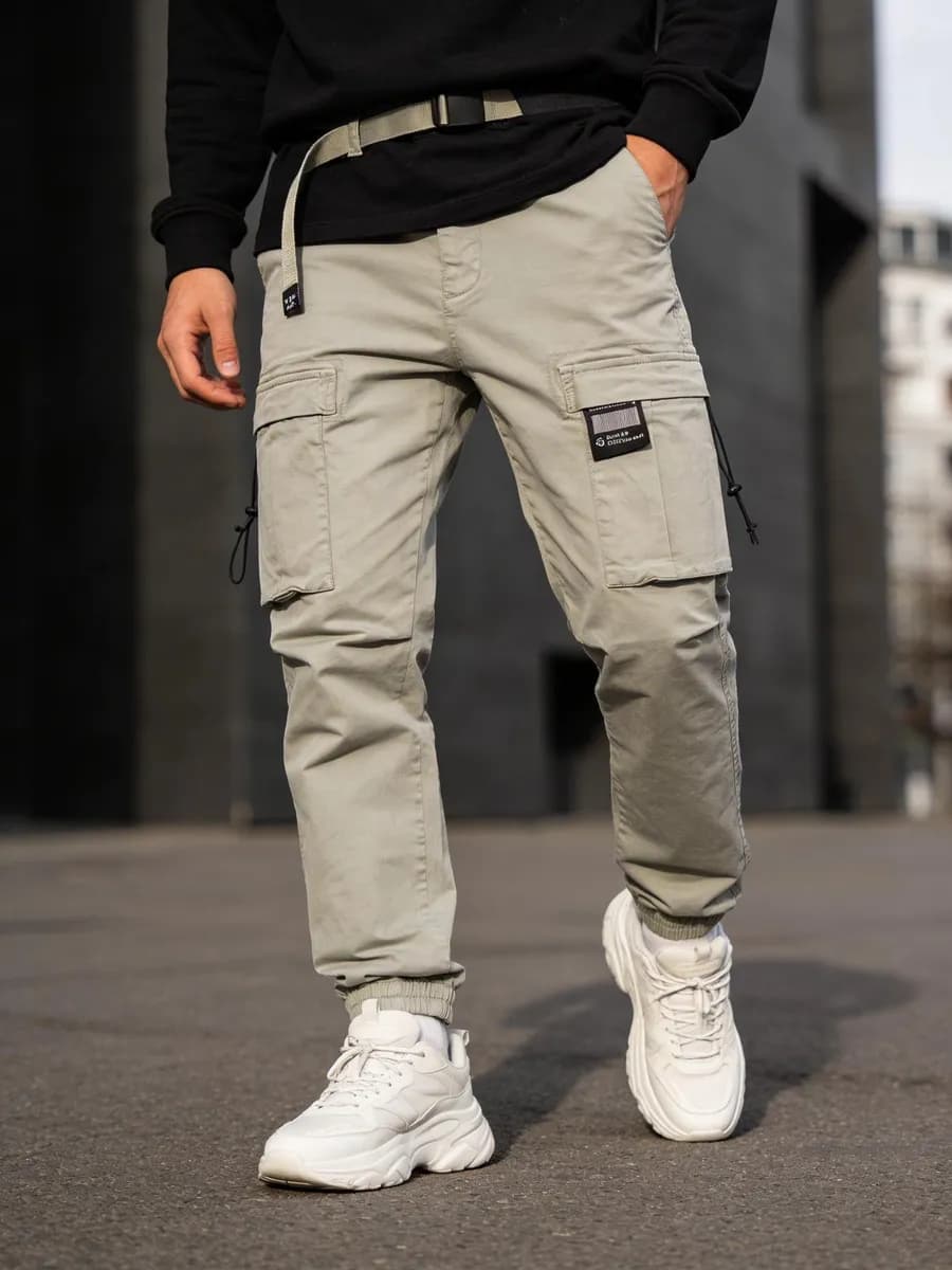 Брюки джоггеры карго с карманами