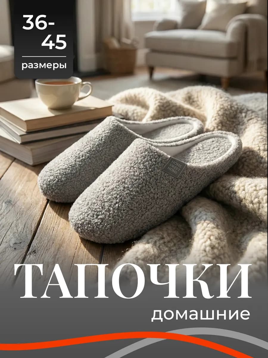 Тапочки домашние закрытые