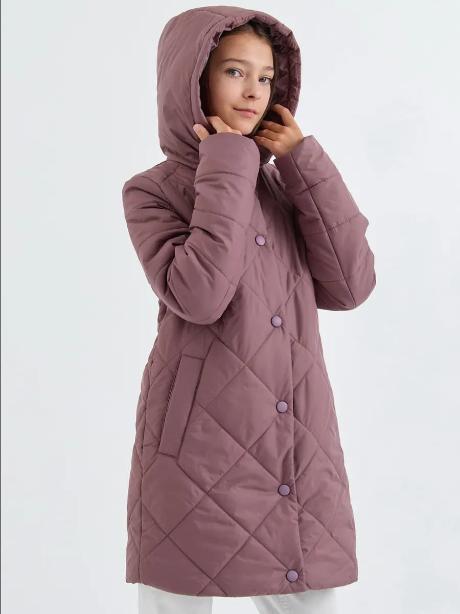 Куртка демисезонная стеганая с капюшоном - фото 1